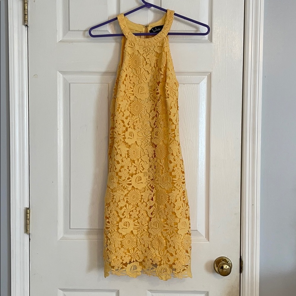 Lulus Love Poem Yellow Lace Mini Dress - Yellow